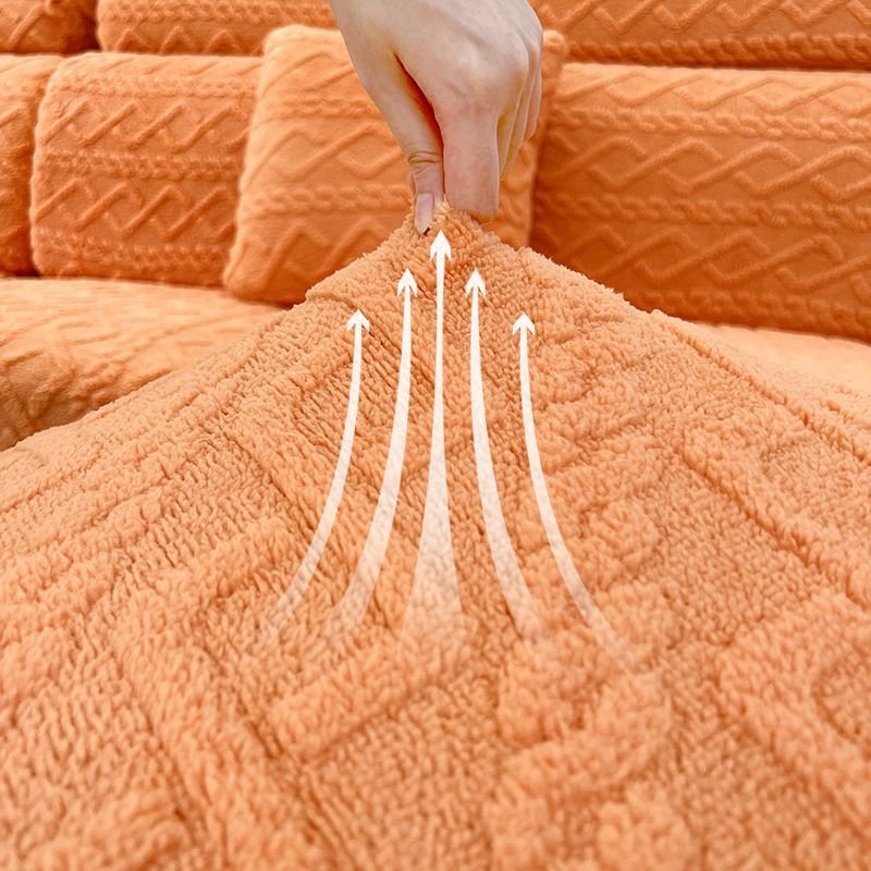 Faux Cashmere Stretch Sofa Cover with Anti-slip Backing - Image 15