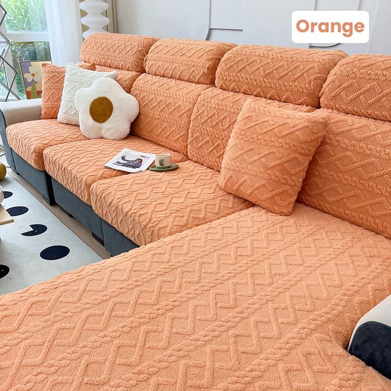 Faux Cashmere Stretch Sofa Cover with Anti-slip Backing - Image 19